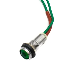 10mm AC Green Power Indicator Light with Wire and Metal Body