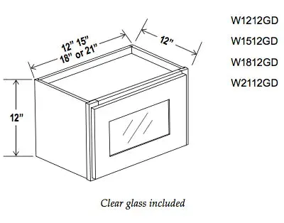 12" High Glass Door Cabinet - Ultimate