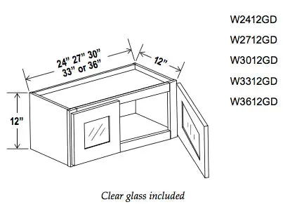 12" High Glass Door Cabinet - Ultimate