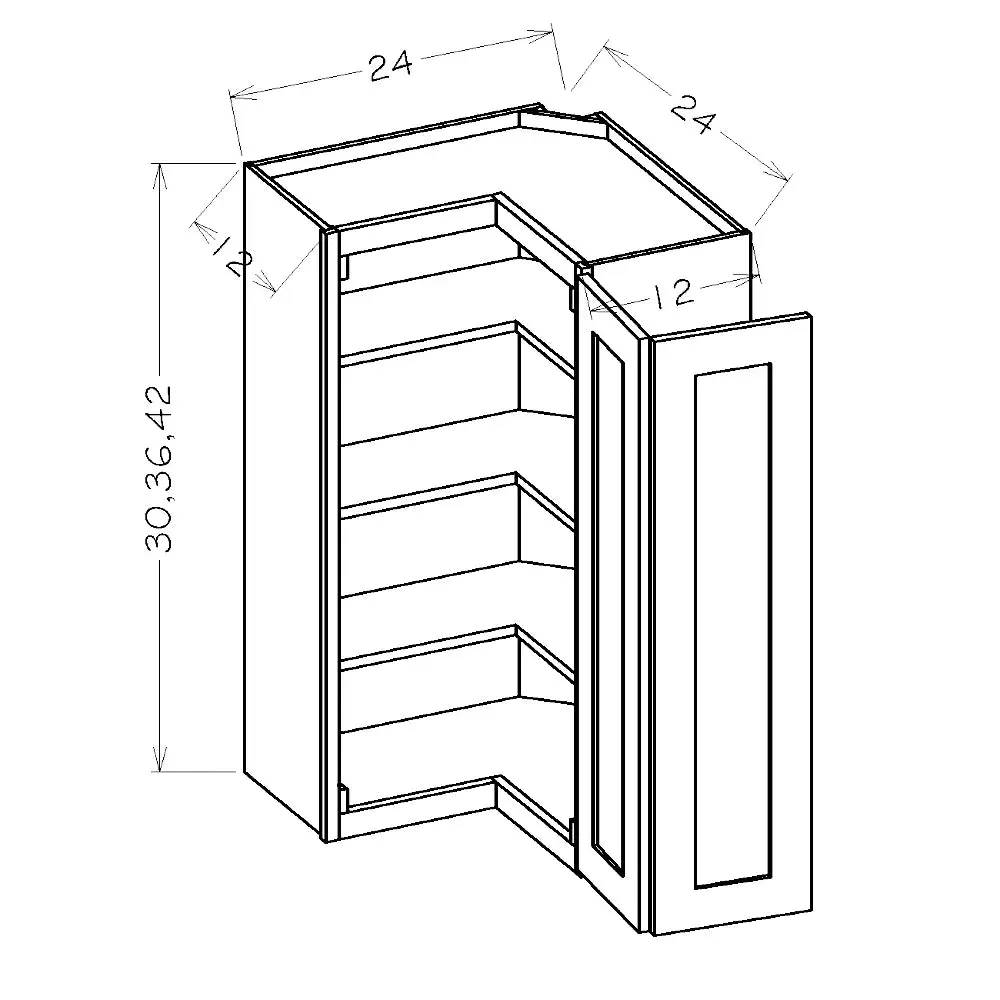 24" Wide Wall Corner Easy Reach Cabinet - Ultimate