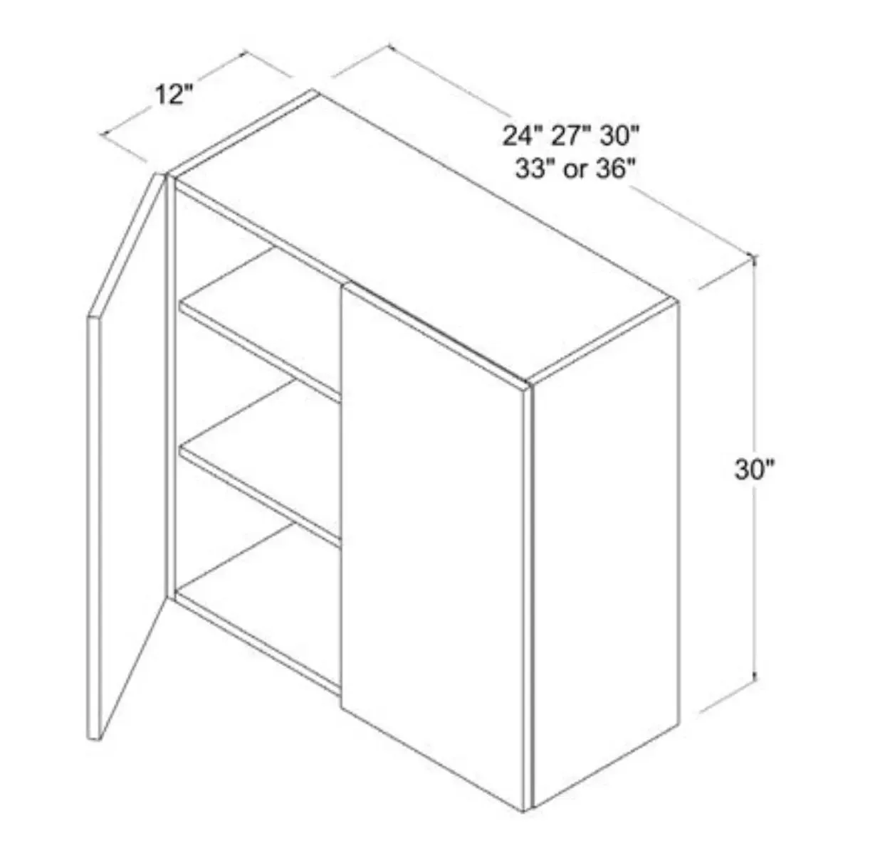 30" High Double Door Wall Cabinet - Modern Lite