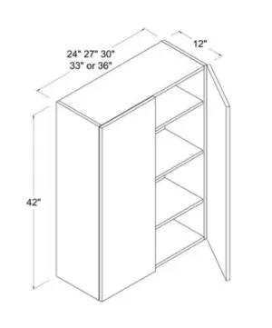 42" High Double Door Wall Cabinet - Modern Lite