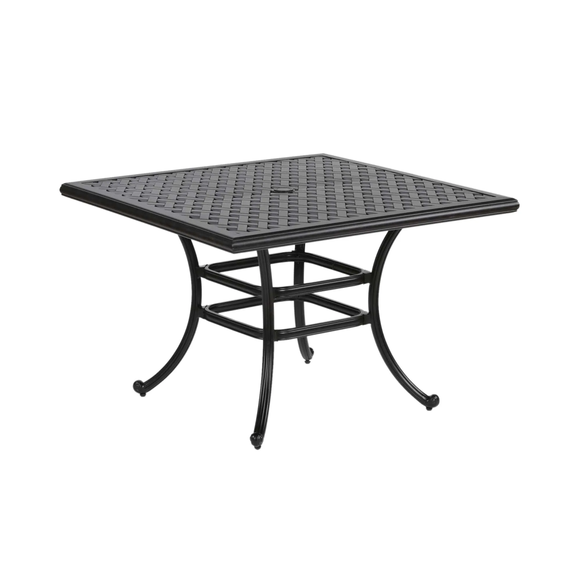 44" Square Outdoor Aluminum Dining Table, Seats 4 Comfortably.