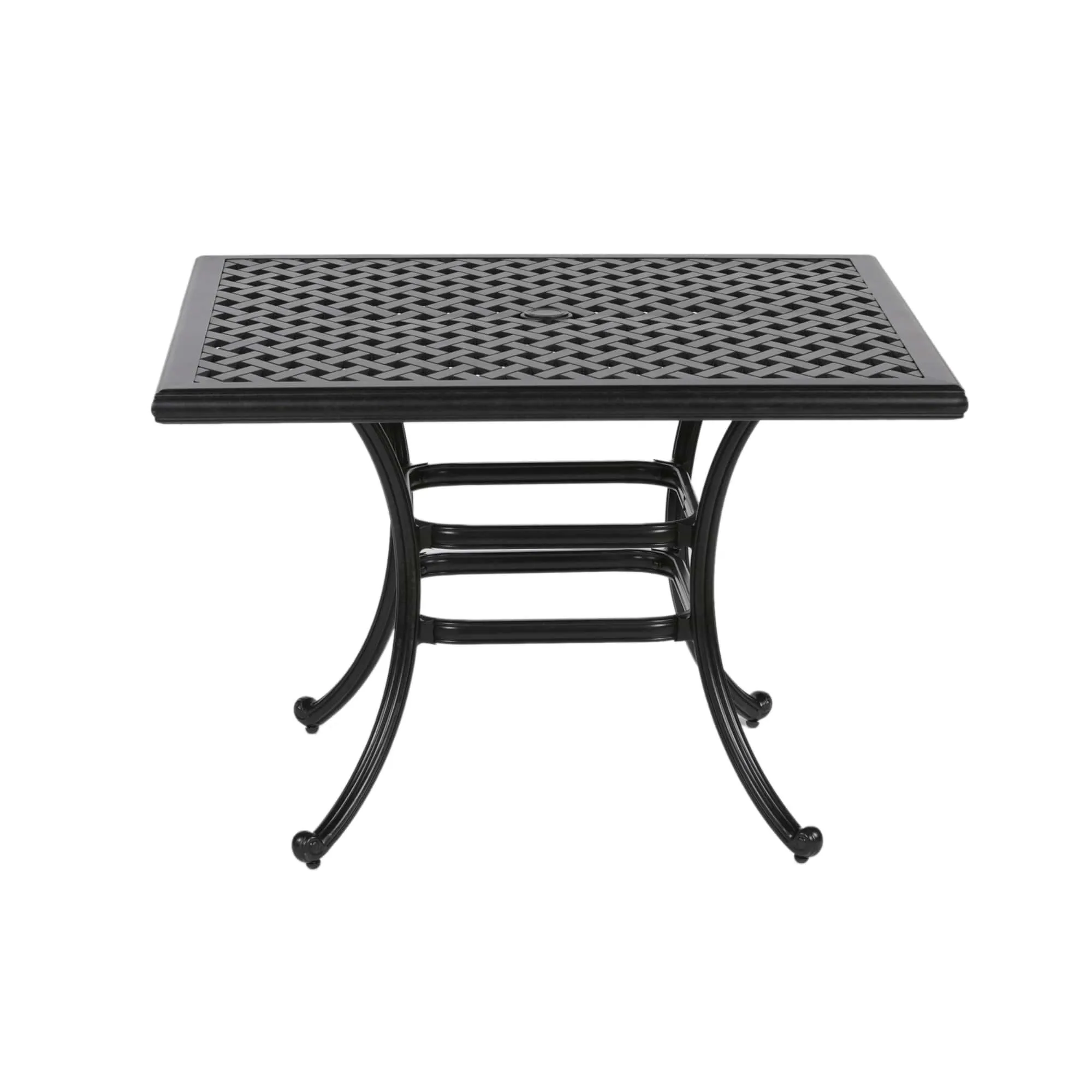 44" Square Outdoor Aluminum Dining Table, Seats 4 Comfortably.