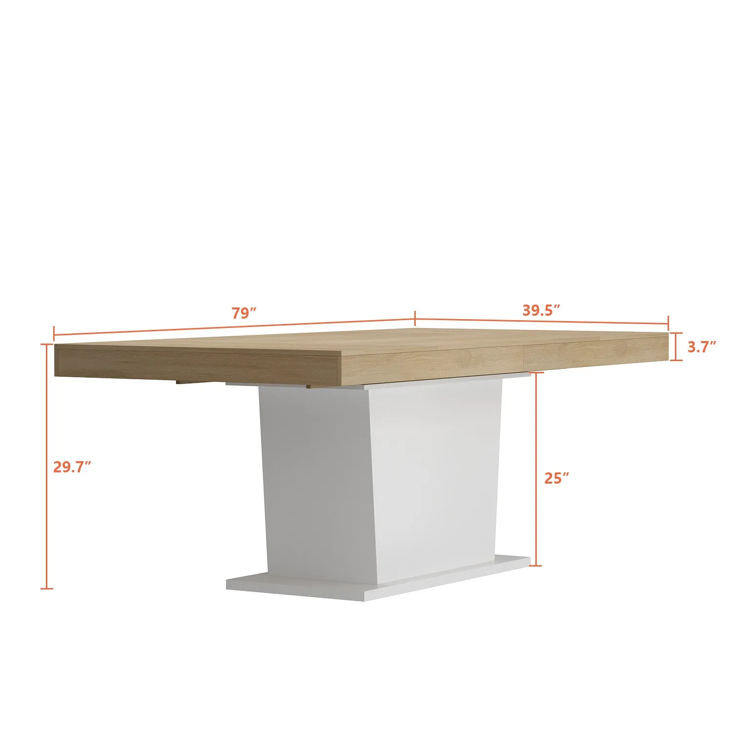 78.7" Large Dining Table,Kitchen Table Furniture with Rectangular Base