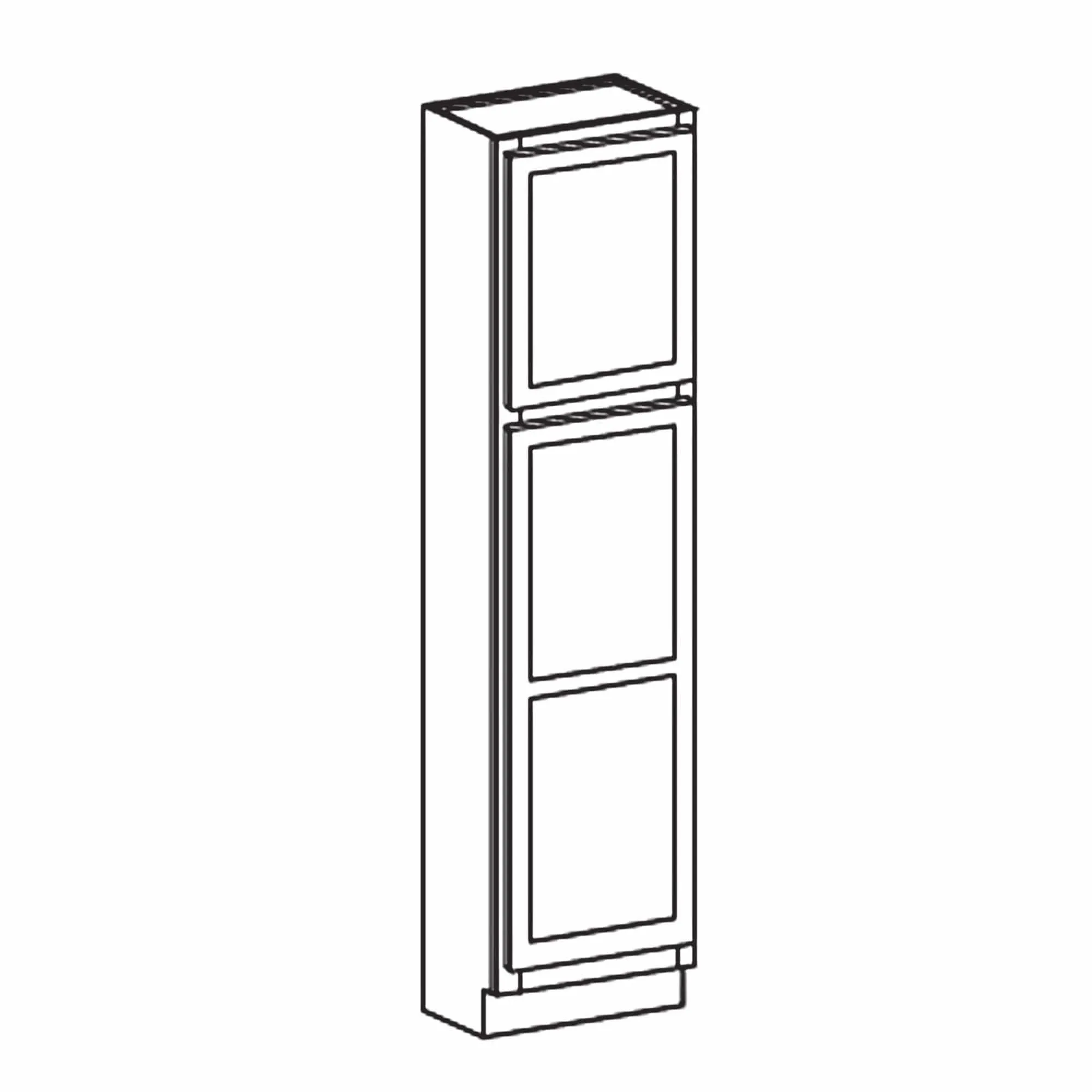 84" Tall Pantry Elegant Oak Craftsman Shaker 1-1/4" Overlay Cabinet Available 18", 24", 30" & 36" Wide