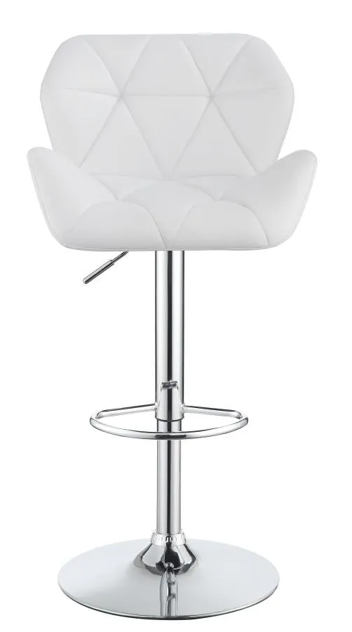 Adjustable Bar Stools Chrome and White (Set of 2)