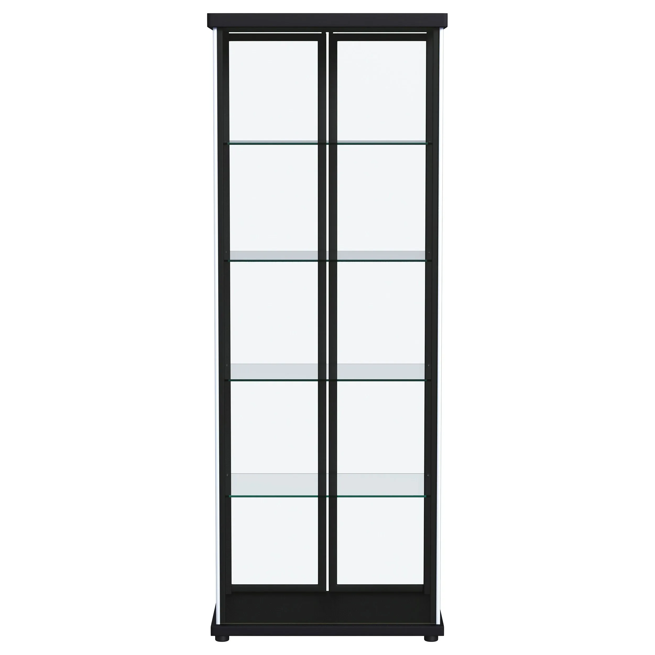 Aero 5-shelf Display Curio Cabinet with LED Lighting Black