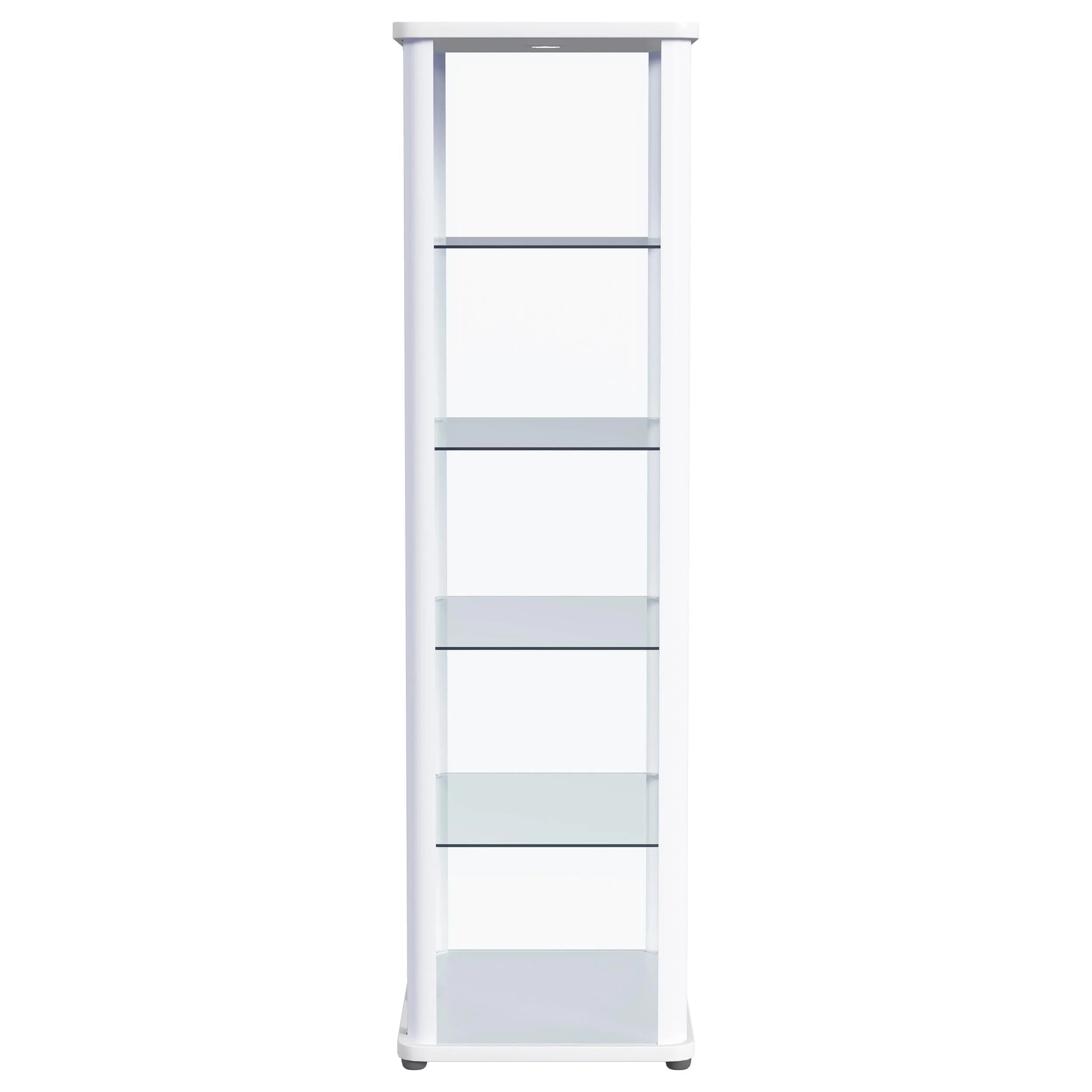 Aero 5-shelf Display Curio Cabinet with LED Lighting White