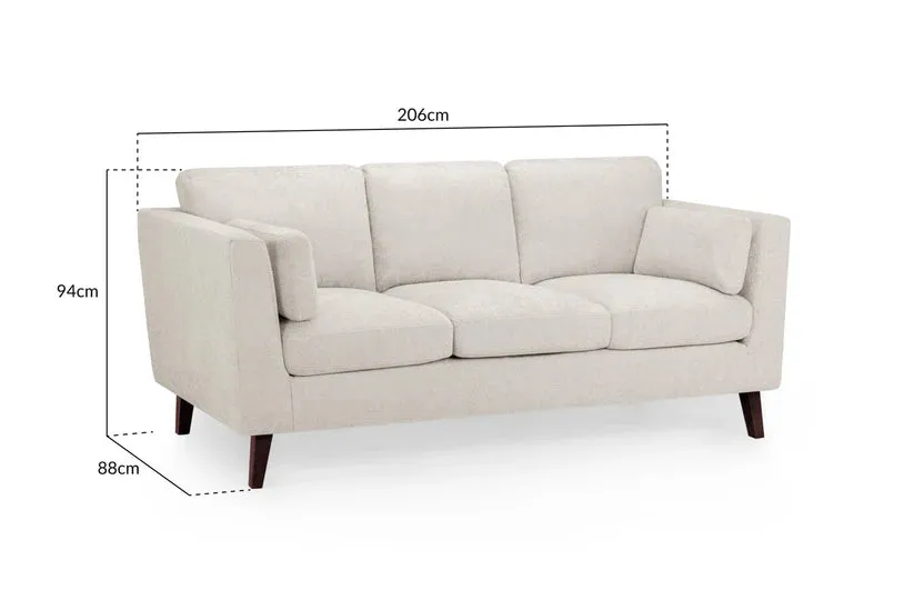 Aida Sofa Beige 3 Seater - 206 CM