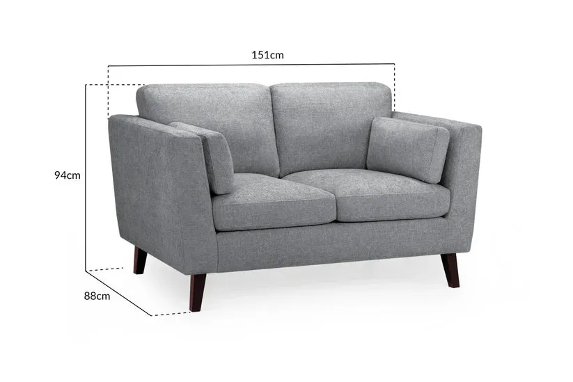 Aida Sofa Grey 2 Seater - 151 CM