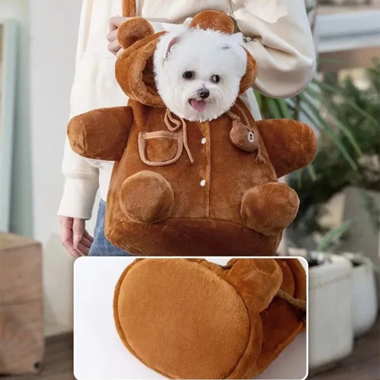 AnniePaw Windproof Dog Walking Bag - Cute Bear Crossbody Design