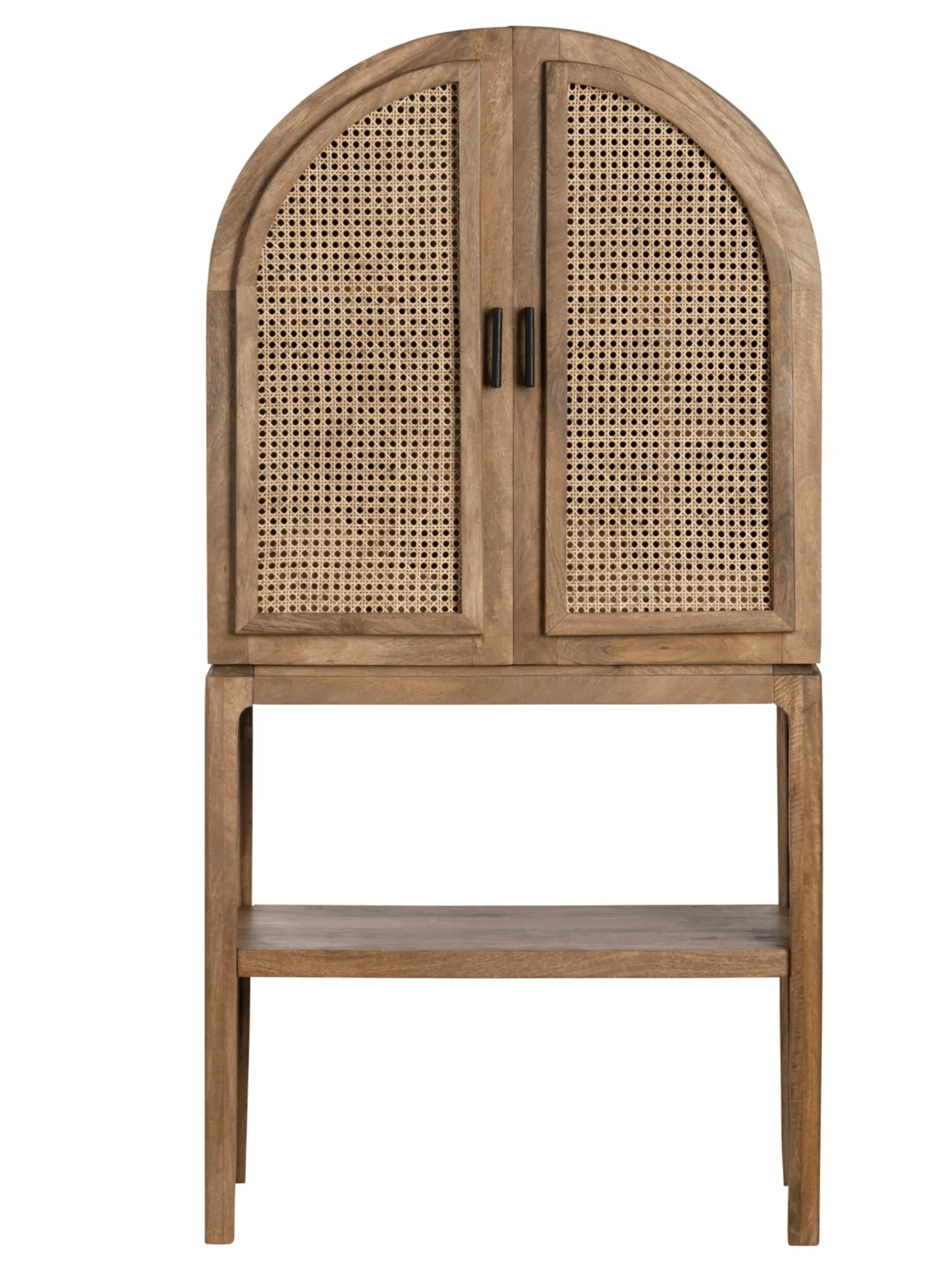 Arched Cane Bar Cabinet