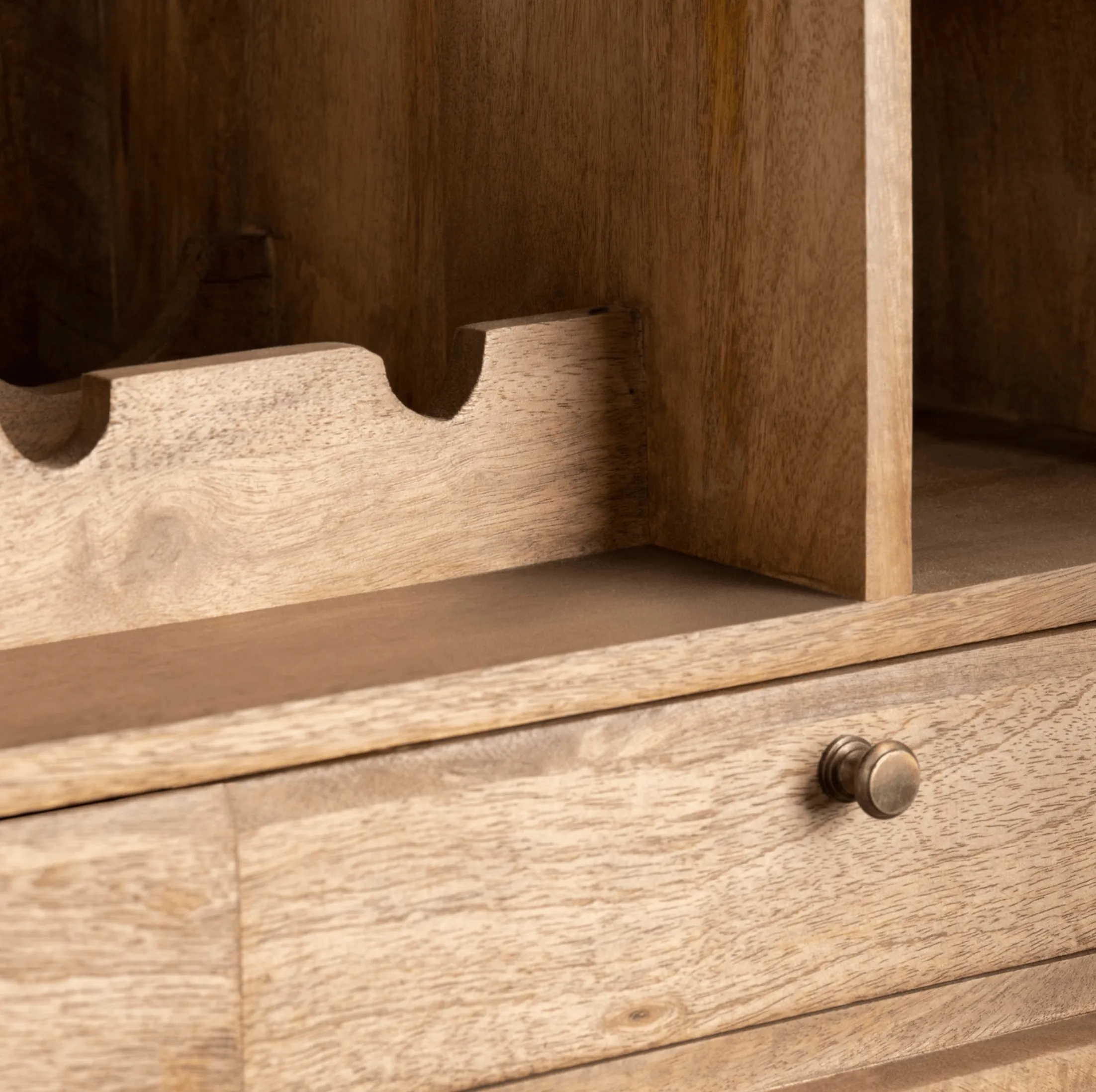 Arched Cane Bar Cabinet