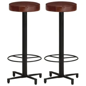 Bar Stools 2 pcs 76 cm Real Leather