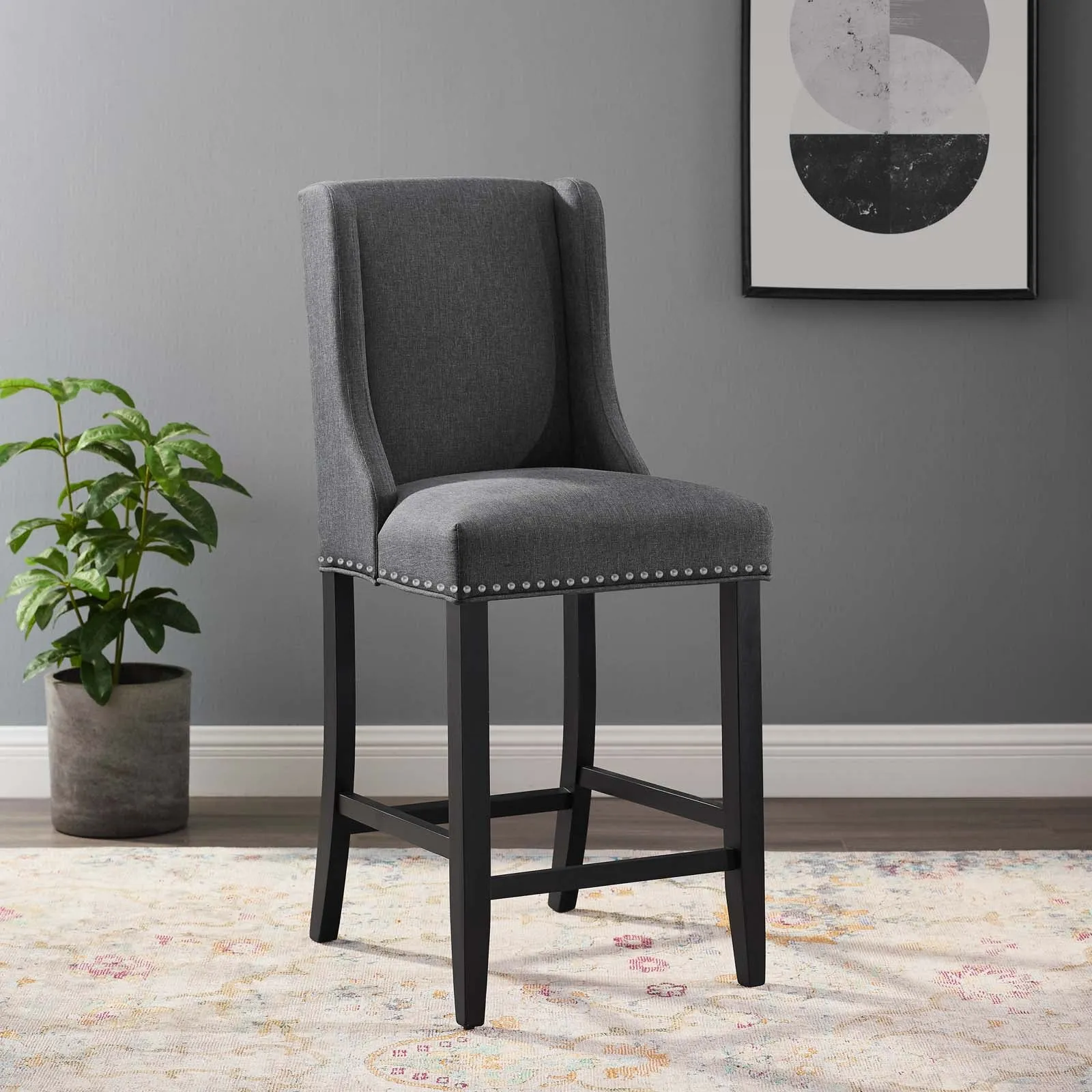 Baron Upholstered Fabric Counter Stool