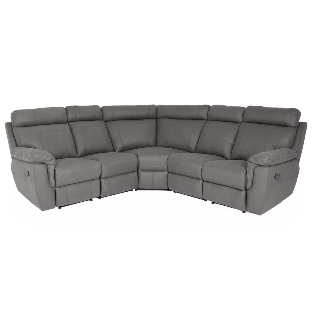 Baxter Fabric 2&2 Grey Reclining Corner Sofa by Vida Living