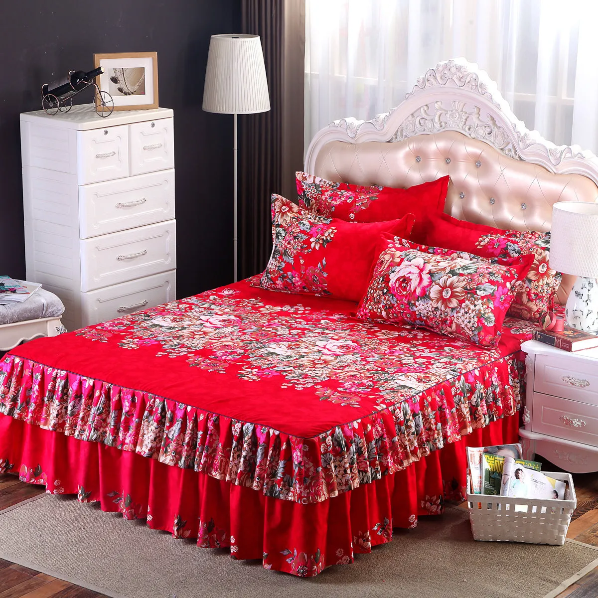 Bedding set skirt bed cover