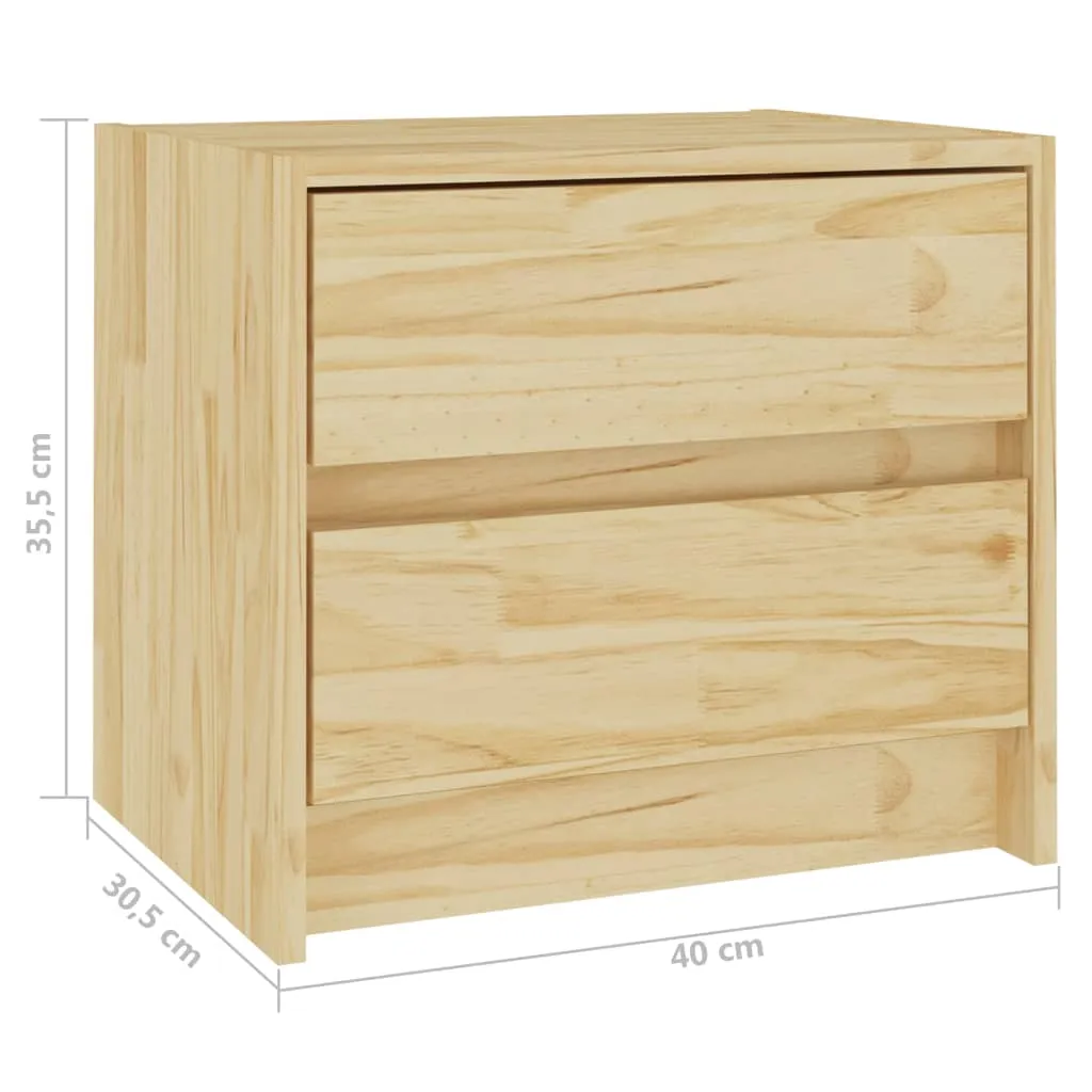 Bedside Cabinets 2 pcs 40x30.5x35.5 cm Solid Pine Wood