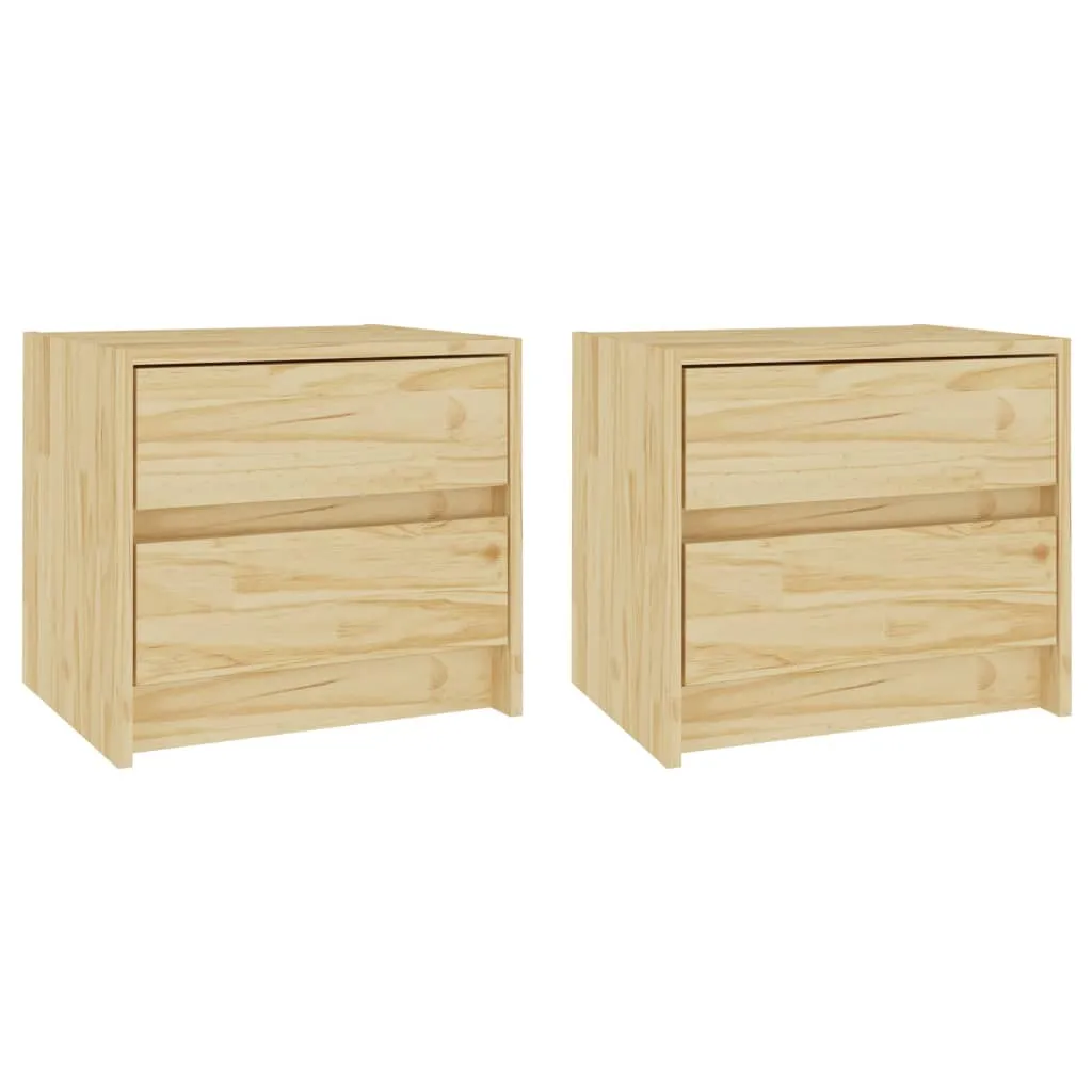 Bedside Cabinets 2 pcs 40x30.5x35.5 cm Solid Pine Wood