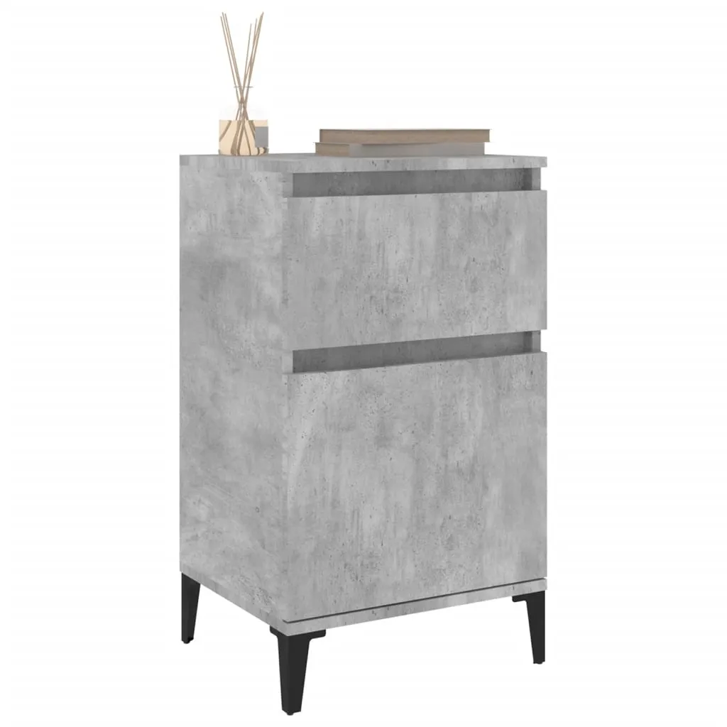 Bedside Cabinets 2 pcs Concrete Grey 40x35x70 cm