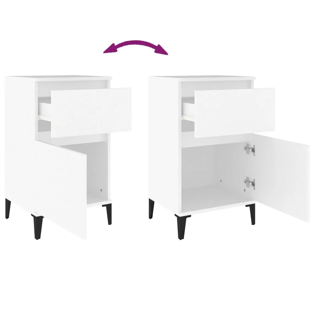 Bedside Cabinets 2 pcs White 40x35x70 cm