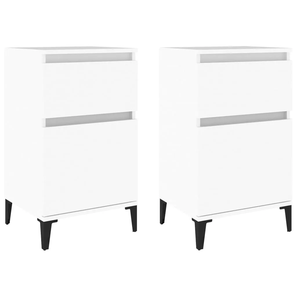 Bedside Cabinets 2 pcs White 40x35x70 cm