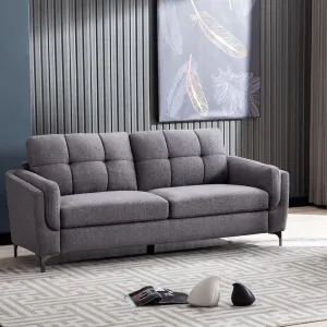 Belmore Grey Linen 3 Seater Sofa