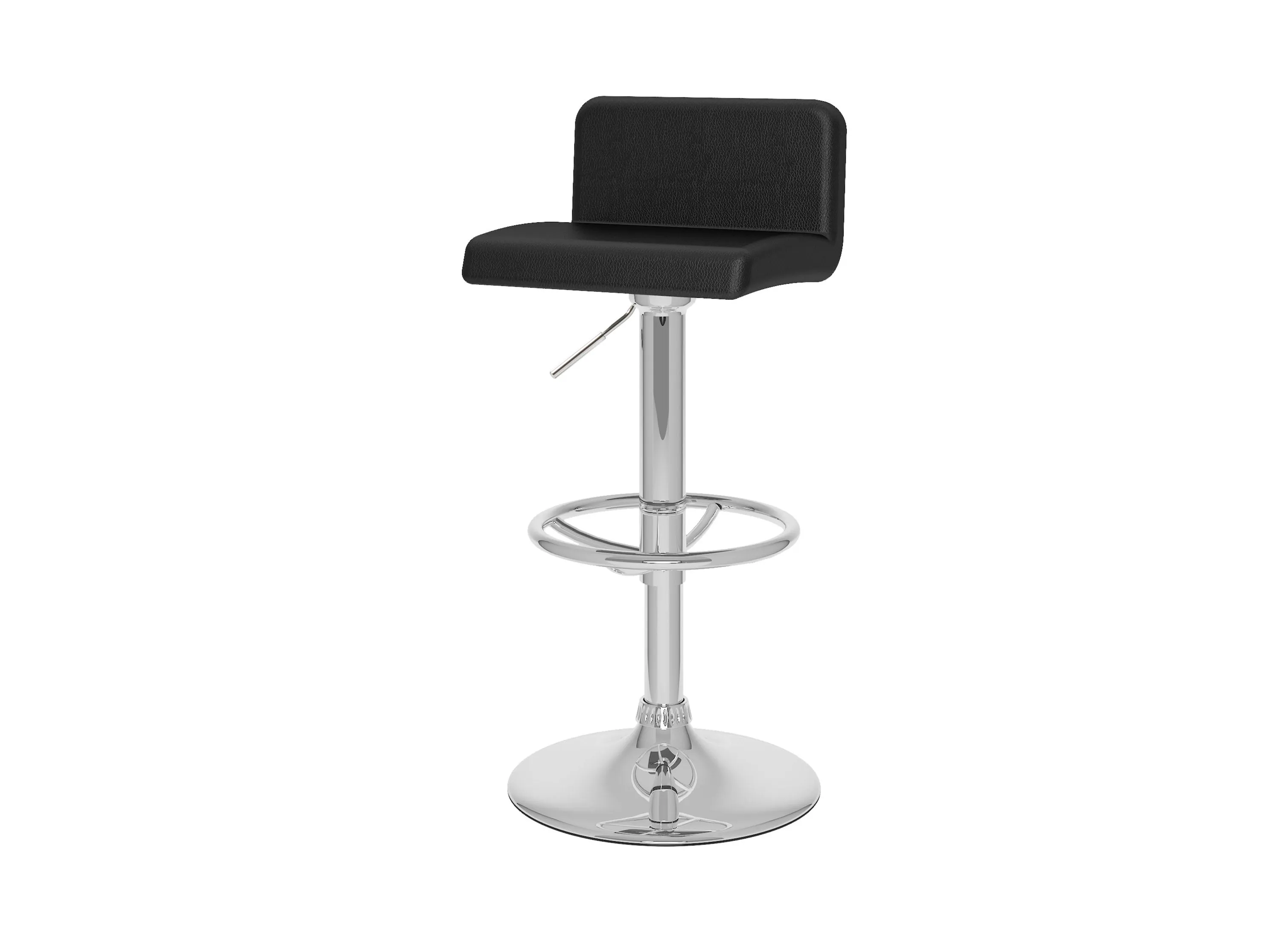 Black Low Back Bar Stools, Set of 2