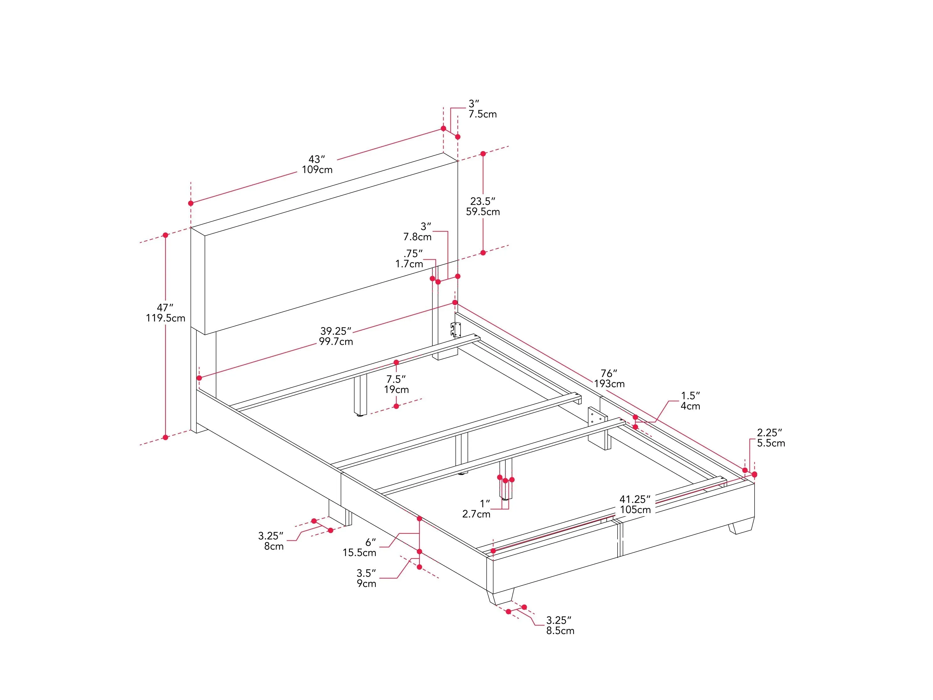 Blue Modern Twin / Single Bed