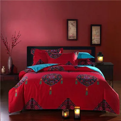 Bohemian Style 100%Cotton Queen Bedding Sets