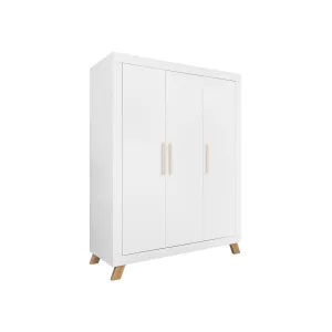 Bopita 3-Door Wardrobe Lisa White/Natural (Pre-Order; Est. Delivery in 6-10 Weeks)