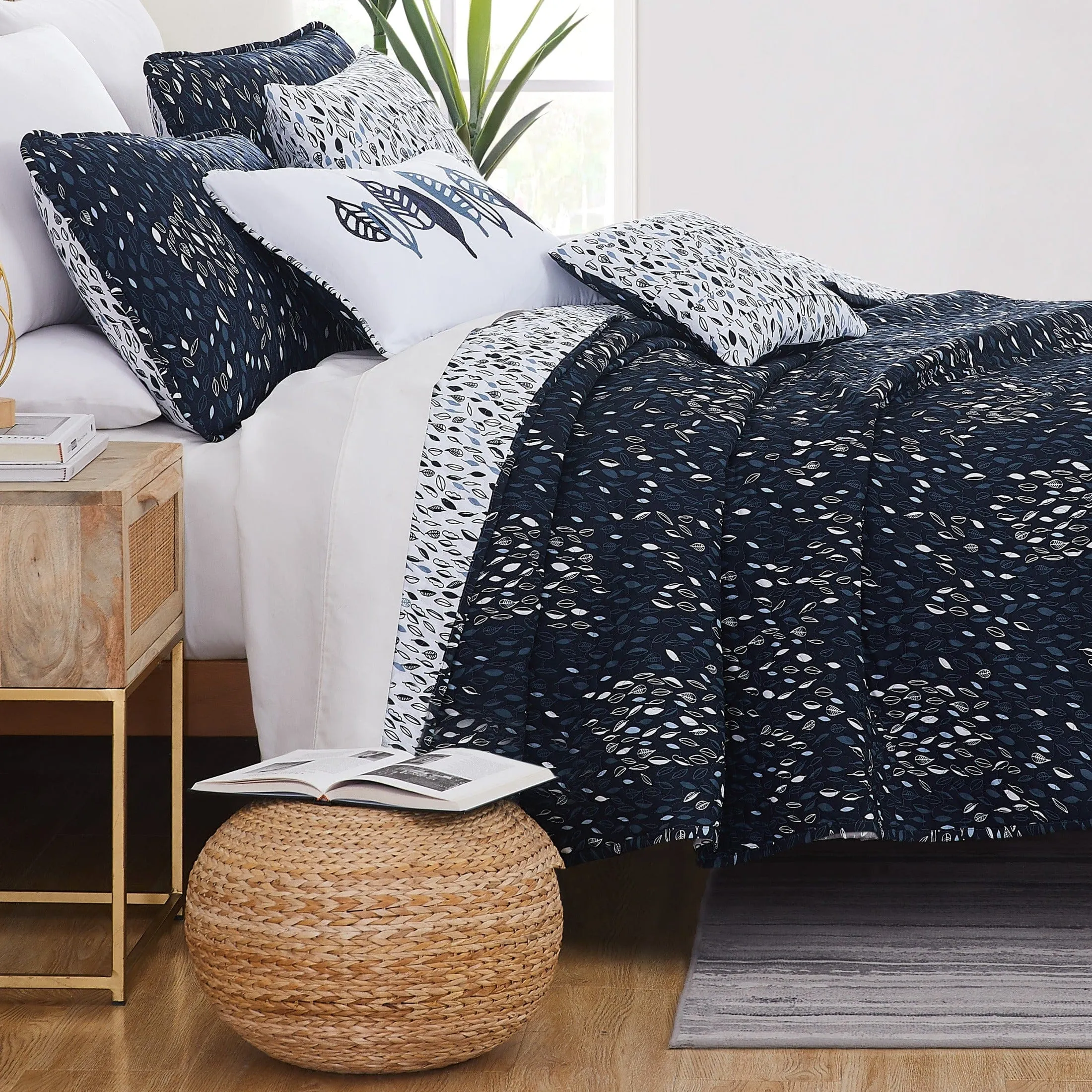 Botanical Leaves 6-Piece Quilt Bedding Set