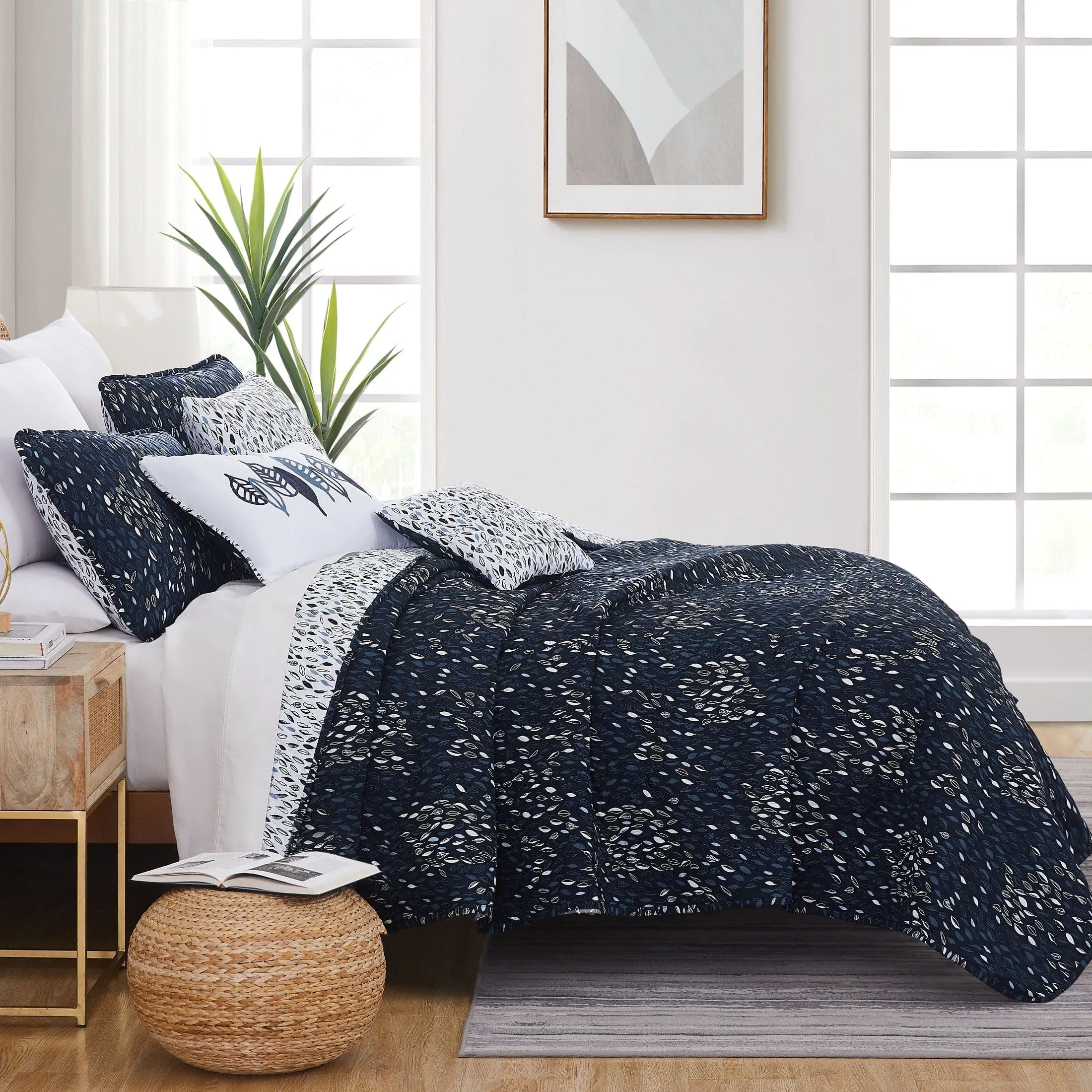 Botanical Leaves 6-Piece Quilt Bedding Set