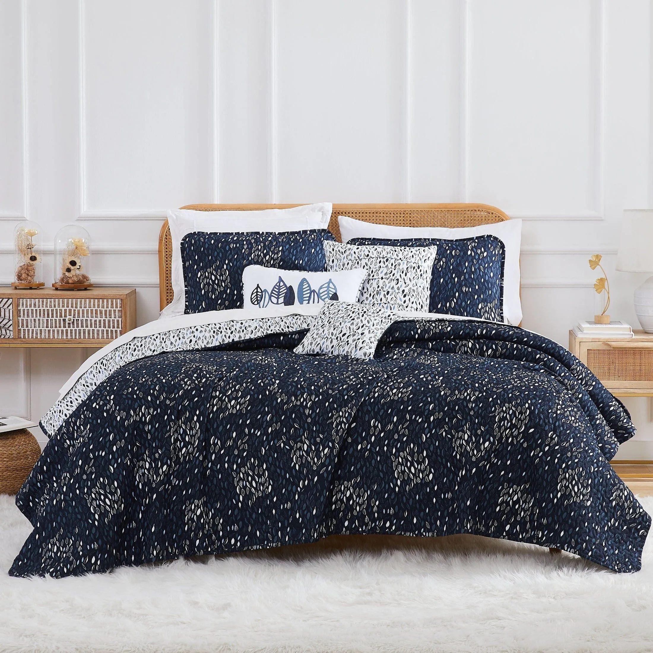 Botanical Leaves 6-Piece Quilt Bedding Set