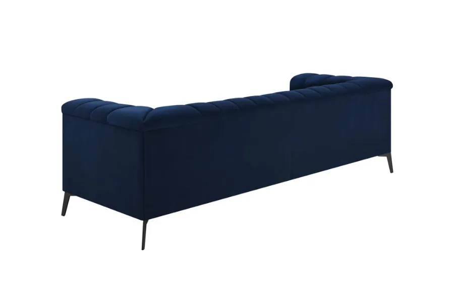 Chalet Upholstered Tuxedo Arm Tufted Sofa Blue 509211