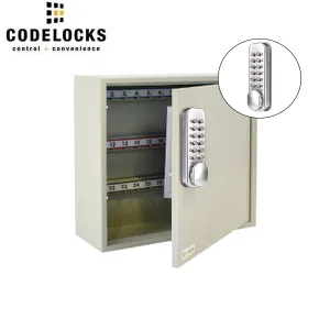 CodeLocks - Key Secure Hook Key & Padlock Cabinet w/ CL160 - Mechanical Lock - Tubular Mortise Latch - Hold Back Feature - QuickCode - Optional Storage