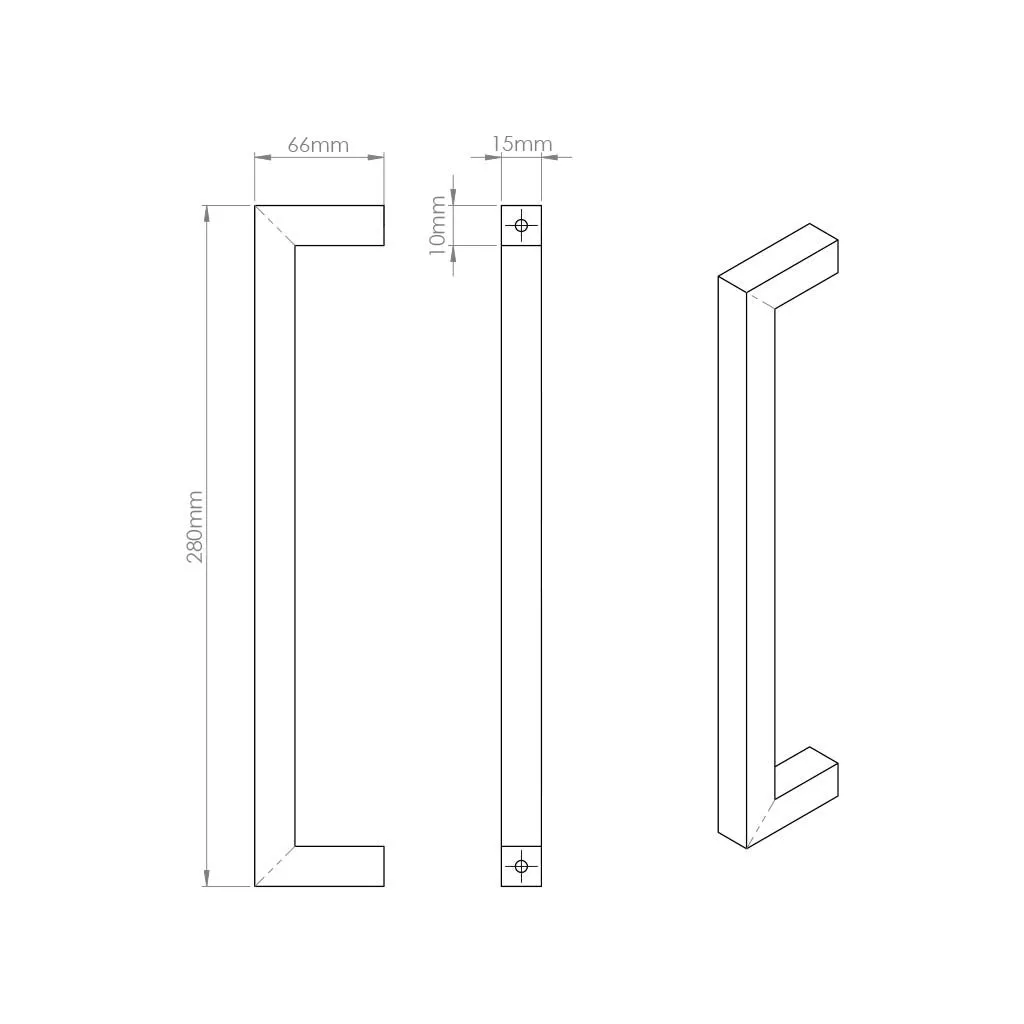 Concord 280mm Single Pull Handle - Matt Black