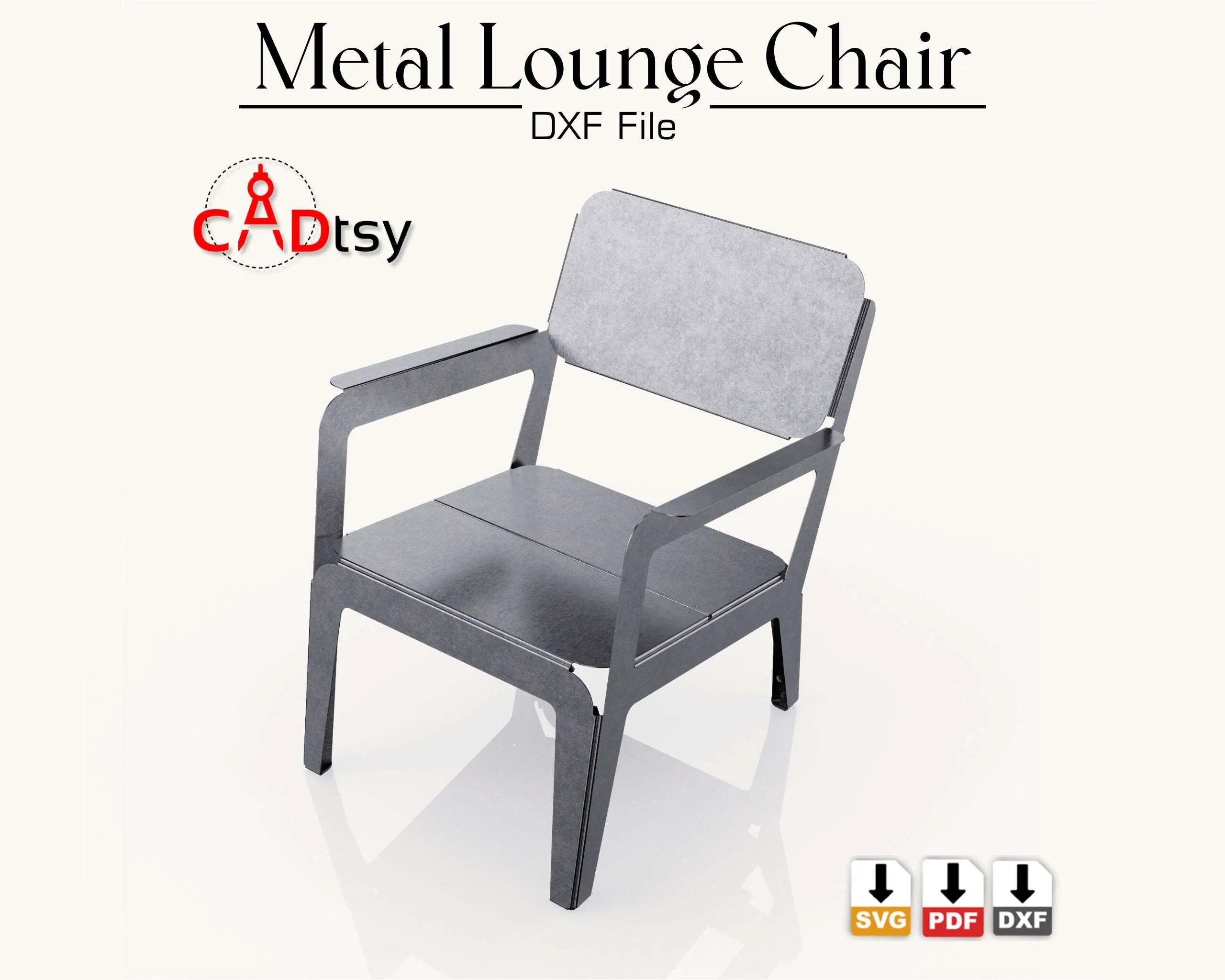 Contemporary Metal Lounge Chair - CNC Laser/Plasma DXF/SVG Cutting Files