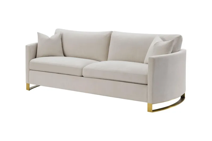 Corliss Upholstered Arched Arm Sofa Beige 508821