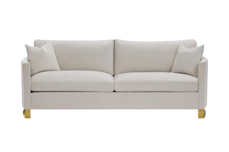 Corliss Upholstered Arched Arm Sofa Beige 508821