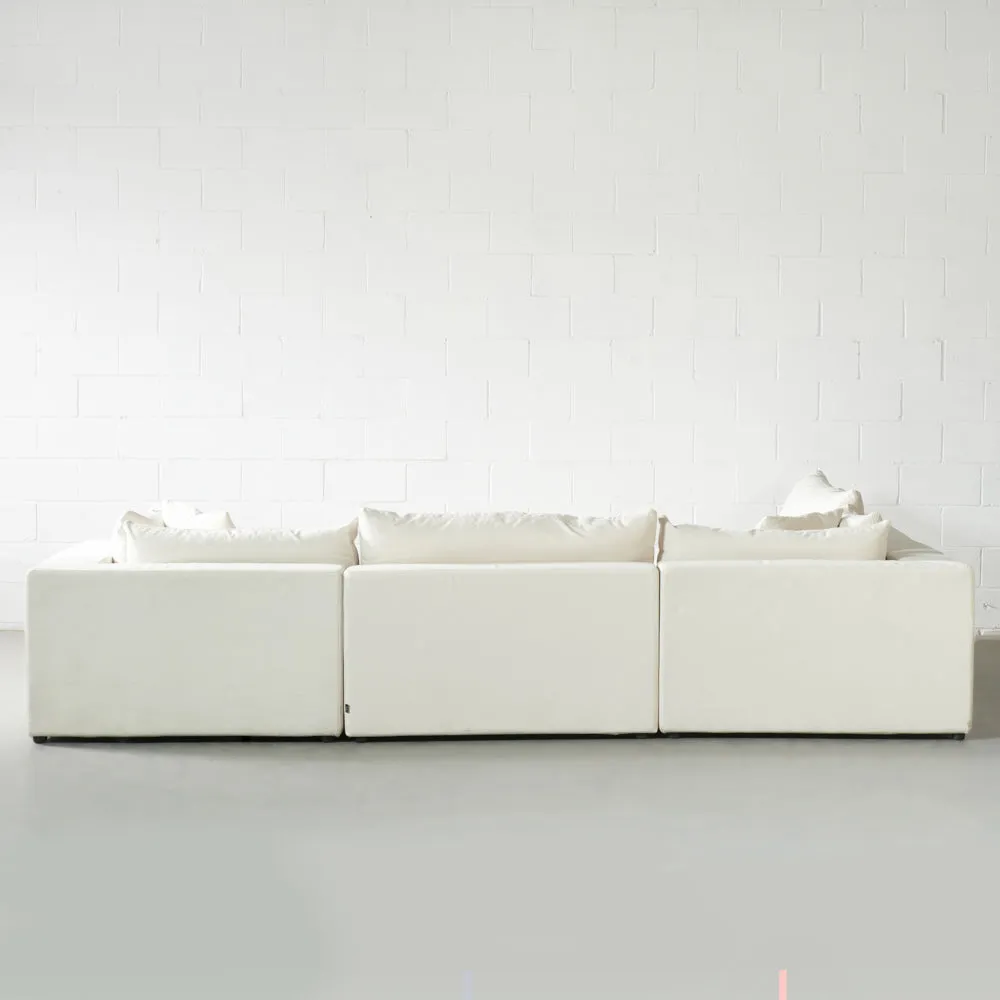 COSMIC - Cream Fabric Modular Sectional (5 piece)