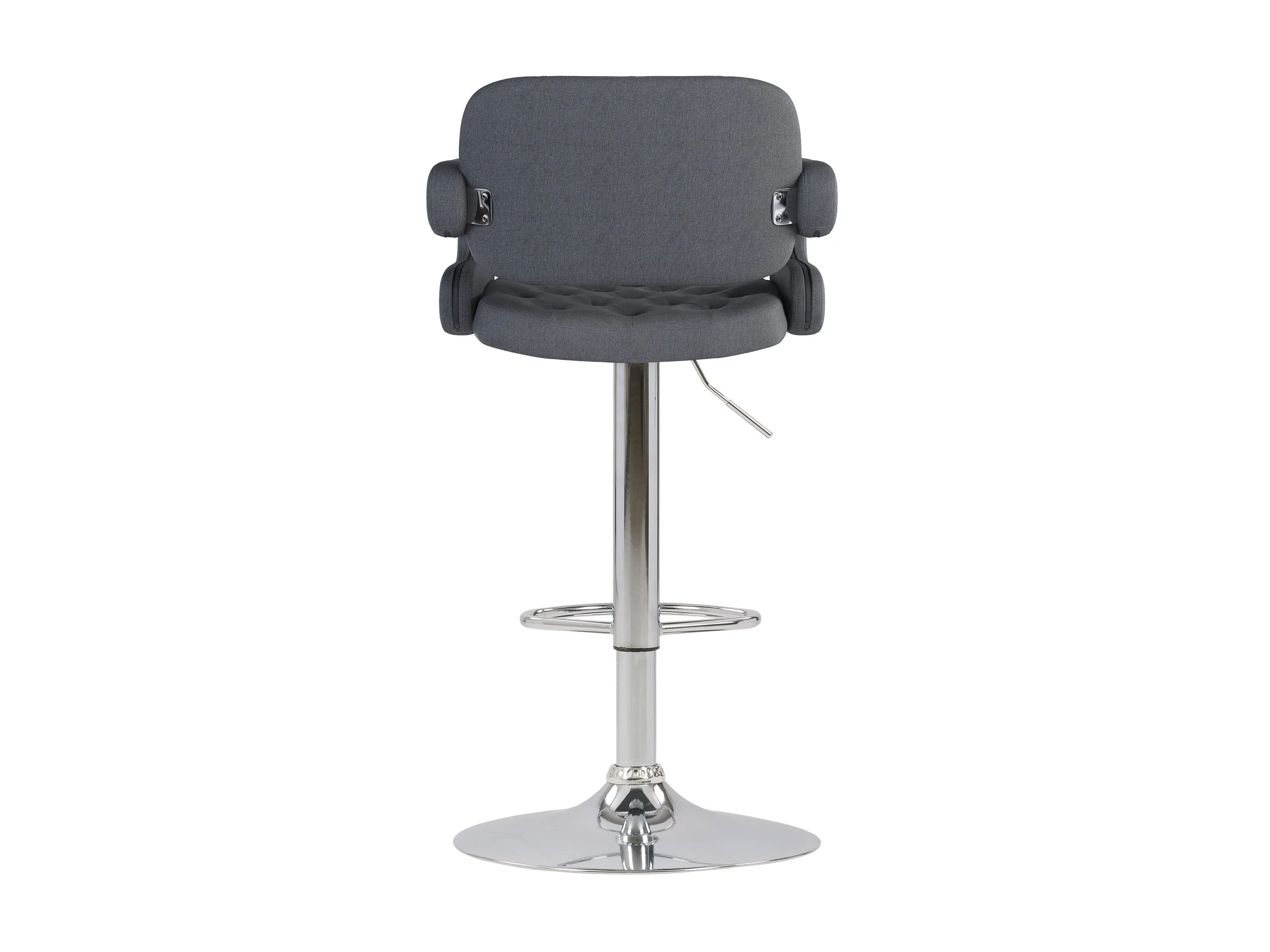 Dark Grey Bar Stools with Arms, Set of 2