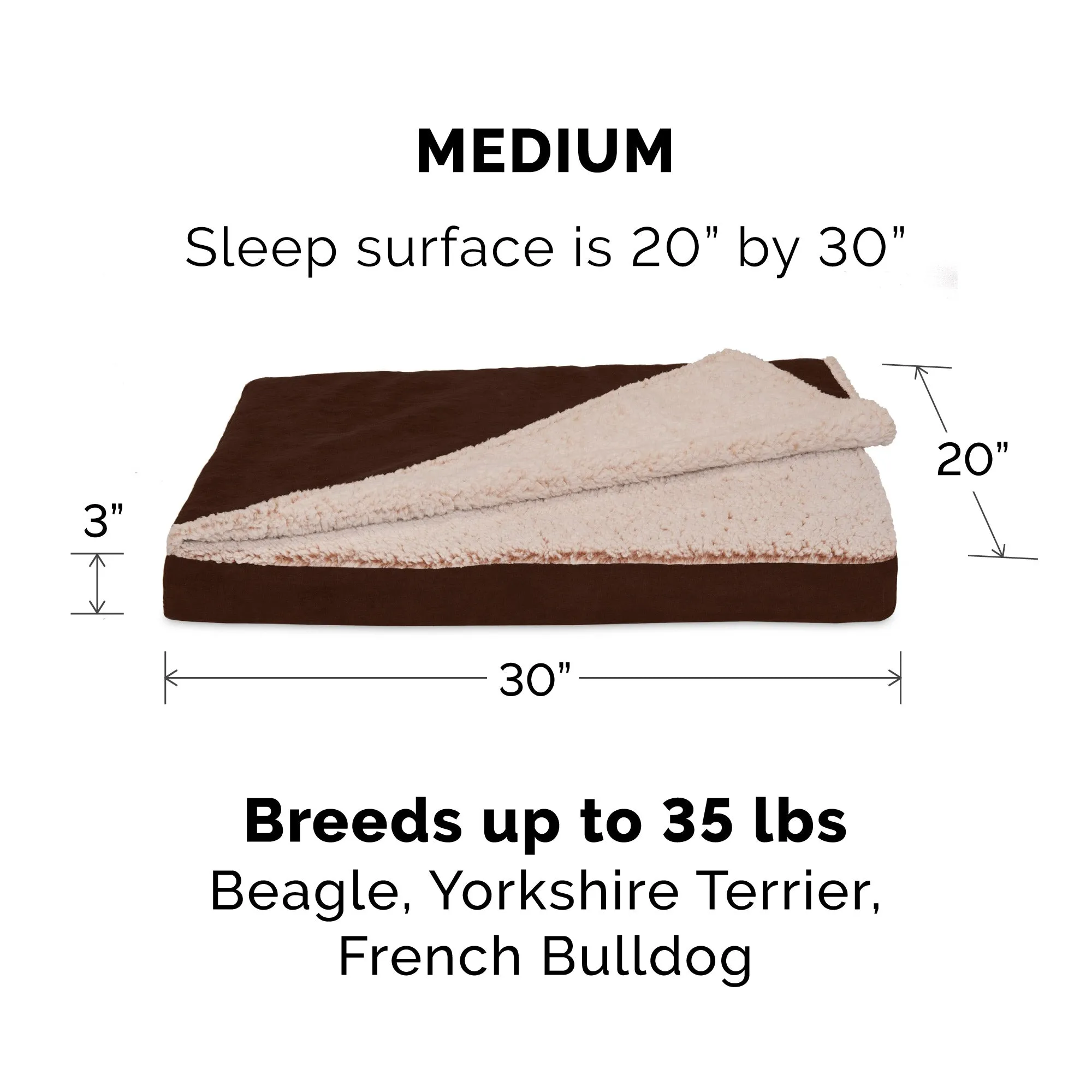 Deluxe Mattress Dog Bed - Berber & Suede Blanket Top