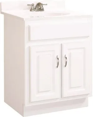 Design House Concord Bathroom Vanity Cabinet' Ready To Assemble' 2 Door' White Gloss' 24X21X30 In.