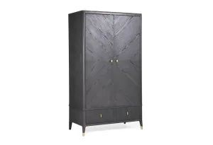 Diletta Wardrobe 2 Door 2 Drawer in Ebony by Vida Living