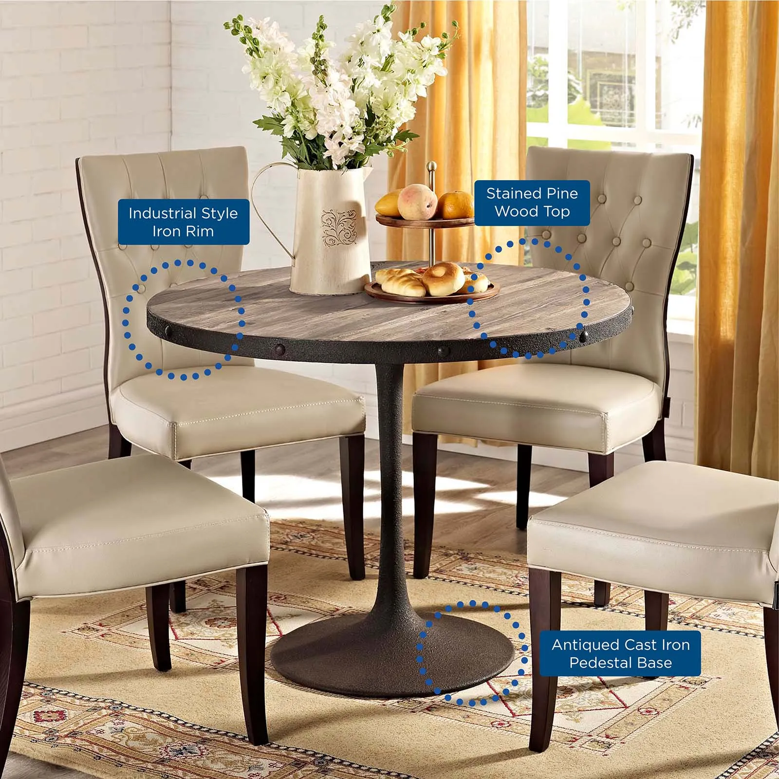 Drive 40" Round Wood Top Dining Table