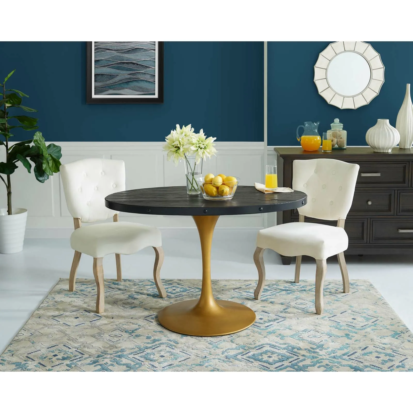 Drive 47" Oval Wood Top Dining Table