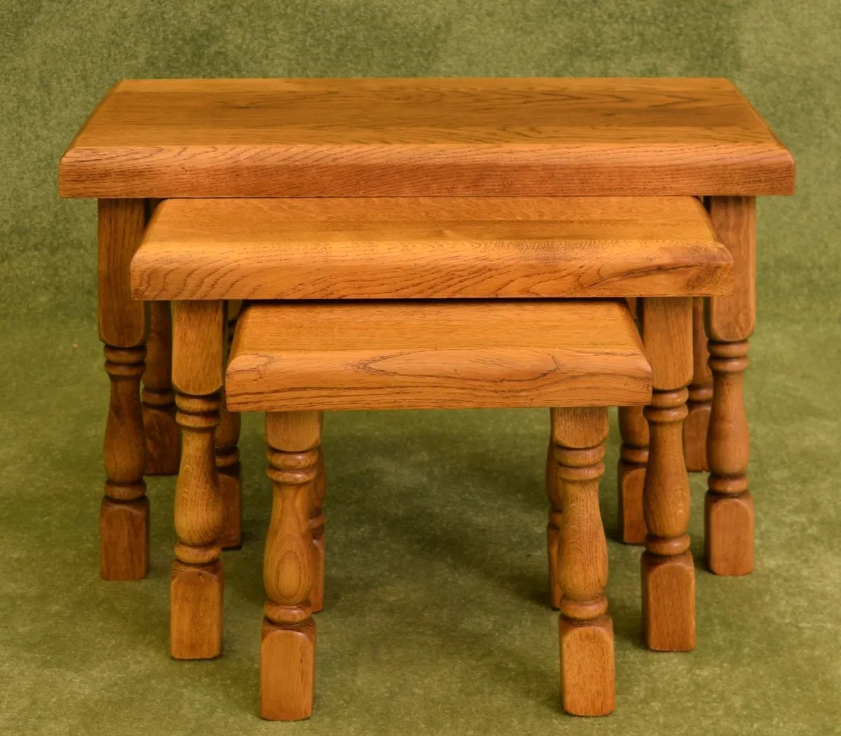 Dutch Oak Nest of 3 Tables