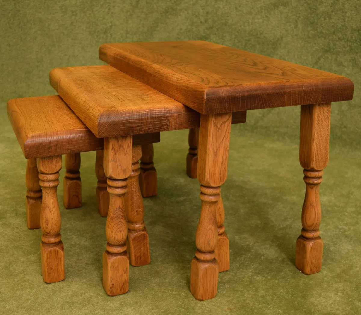 Dutch Oak Nest of 3 Tables